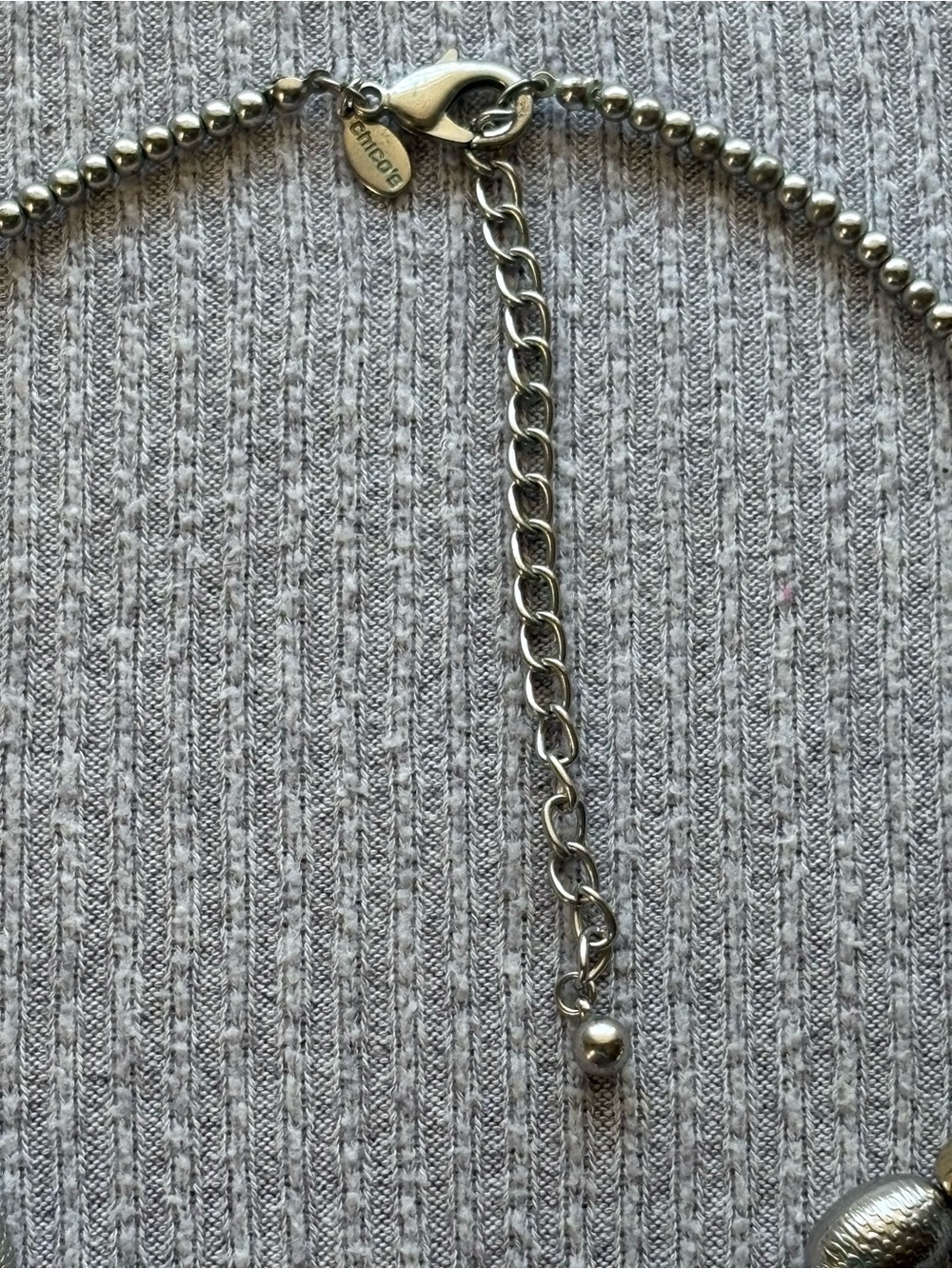 Vintage Chico’s signed gold tone & silver tone beaded adjustable necklace - Picture 4 of 7